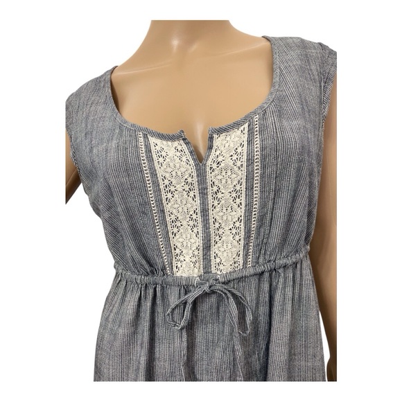 Eddie Bauer Women's White&Gray Striped Dress, 6. (P9). - Picture 2 of 7